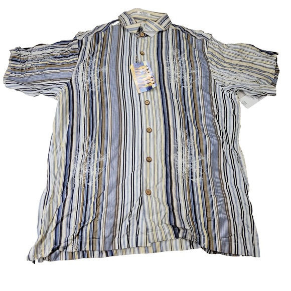 Vintage Hawaiian Shirt Mens Sz Large Lot of 54Rayon Linen Silk NWT Y2k Summer - Picture 13 of 14